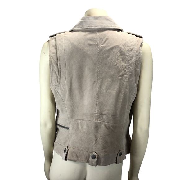 Blank NYC Suede Leather cZip Front Moto Vest size medium - Picture 3 of 12